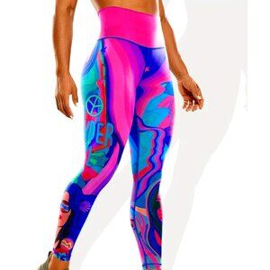 Callie Lives Stasia Pop Art high-waist, butt-lifting yoga active wear leggings L